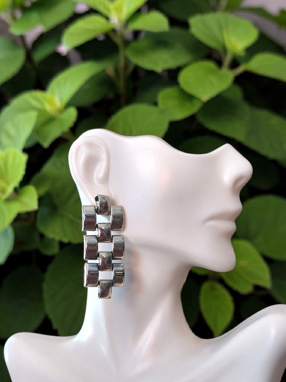 Silvertone Multi-Link Drop Earrings